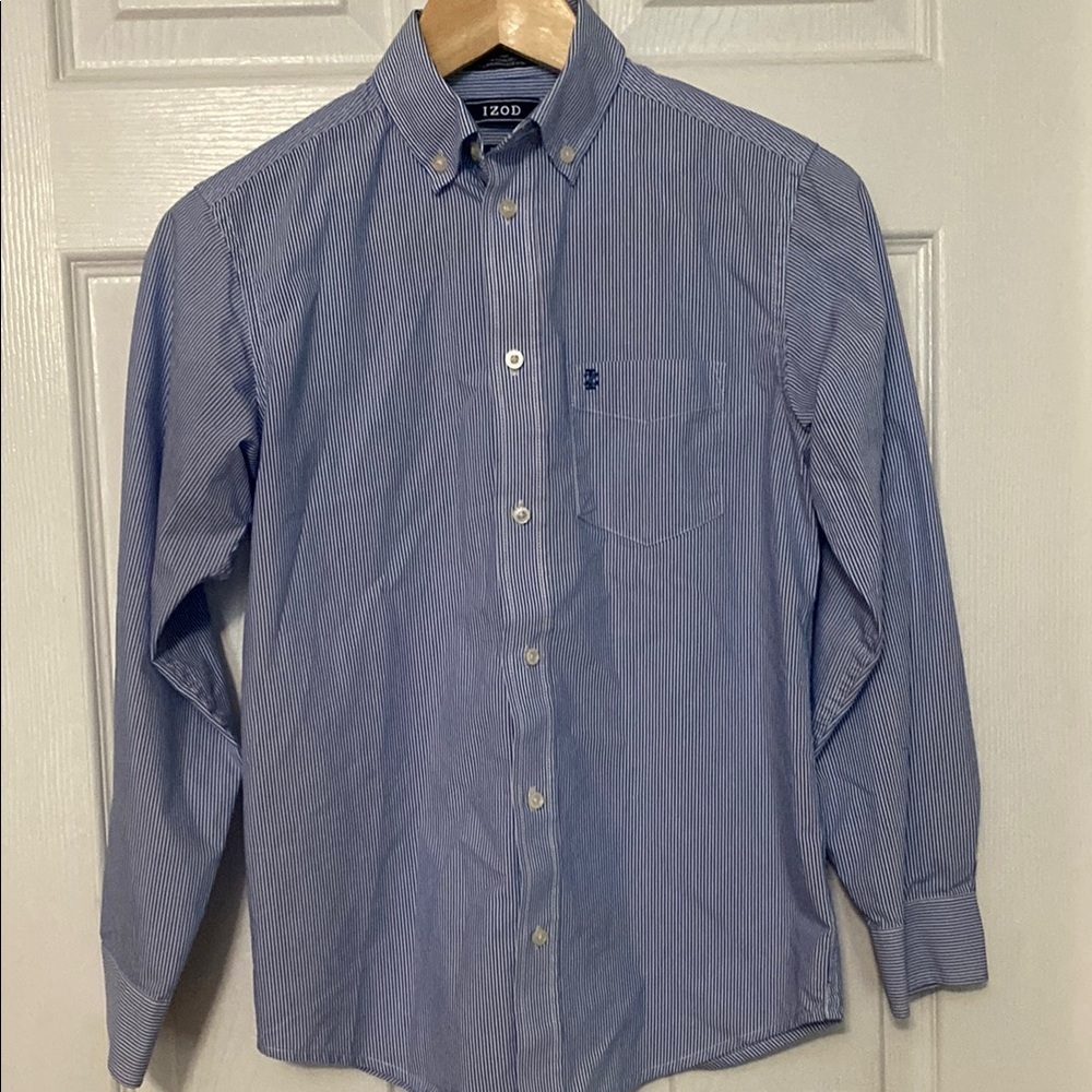 Izod Boys Classic Blue Pinstripe Shirt